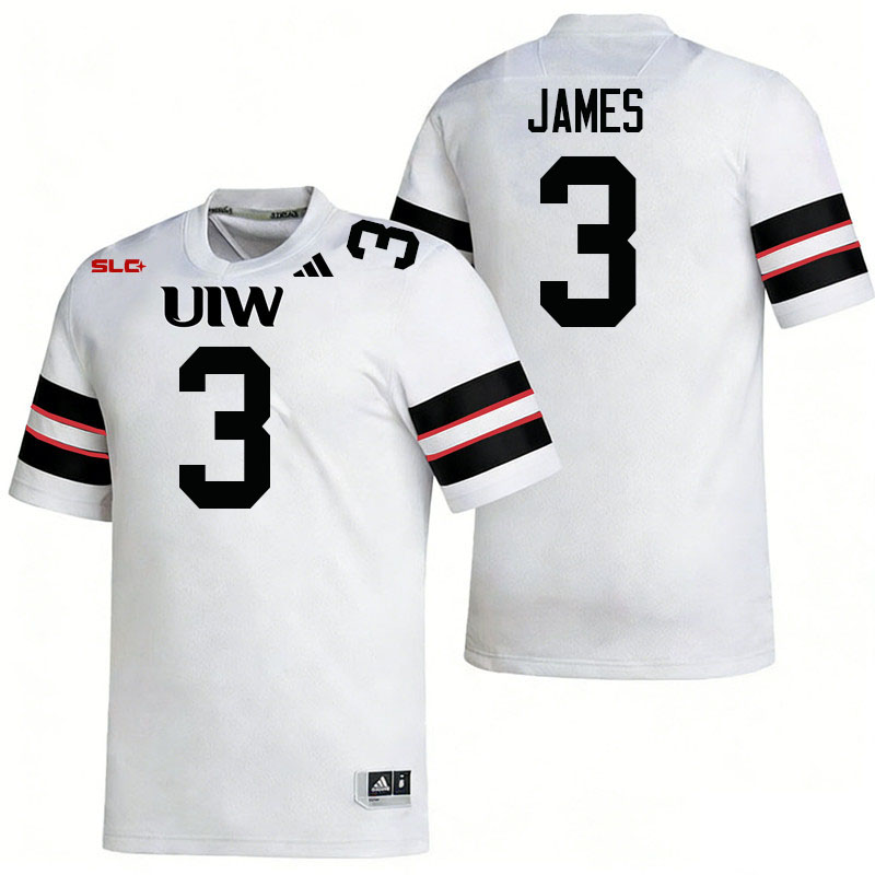 Incarnate Word Cardinals #3 Chedon James College Football Jerseys,Uniforms-White
